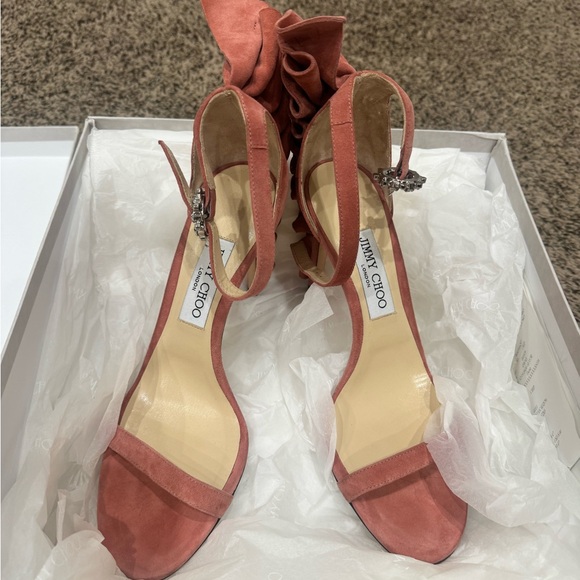 Jimmy Choo Pink Ruffle Sandals - Picture 6 of 7